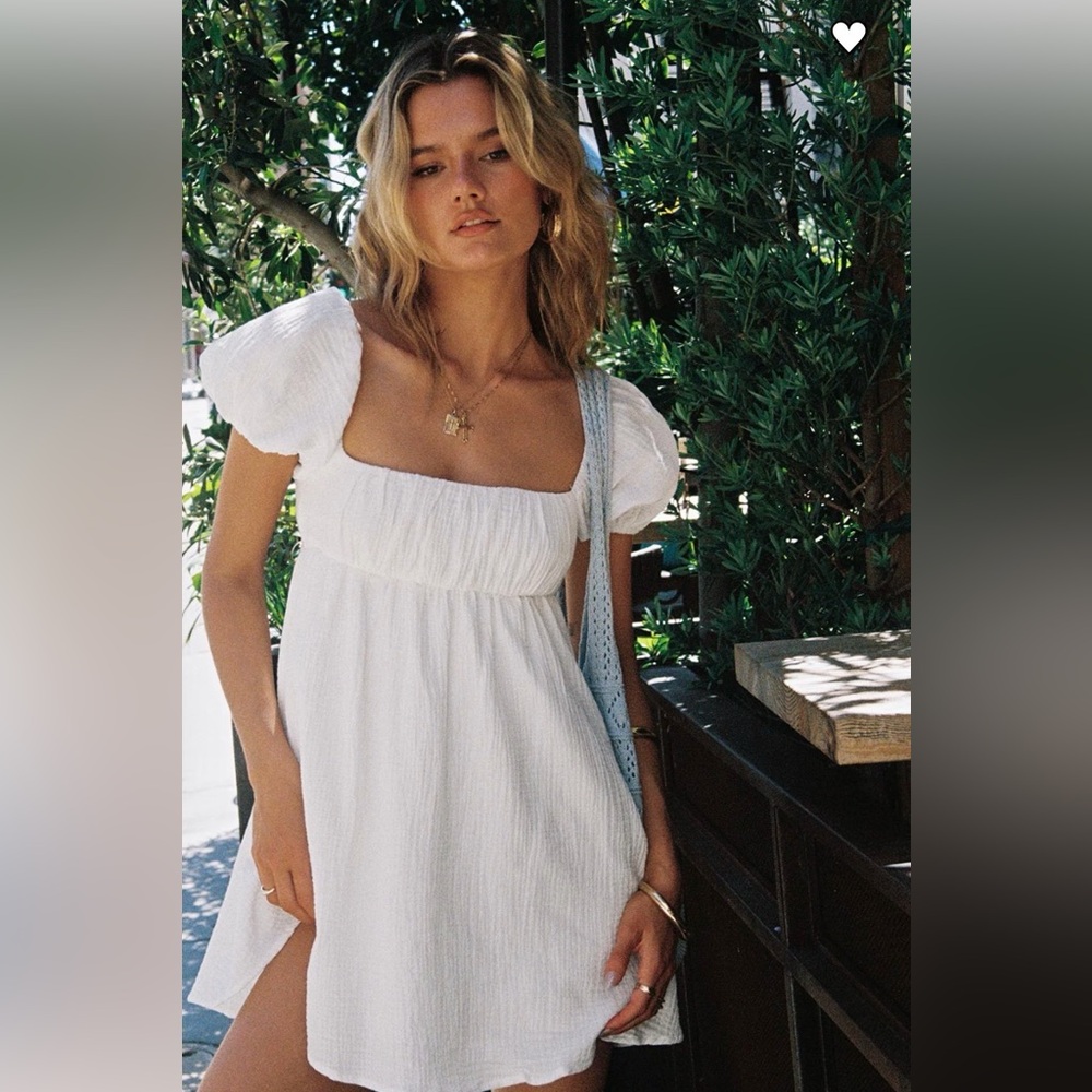 Princess Polly White Puff Sleeve Mini Dress